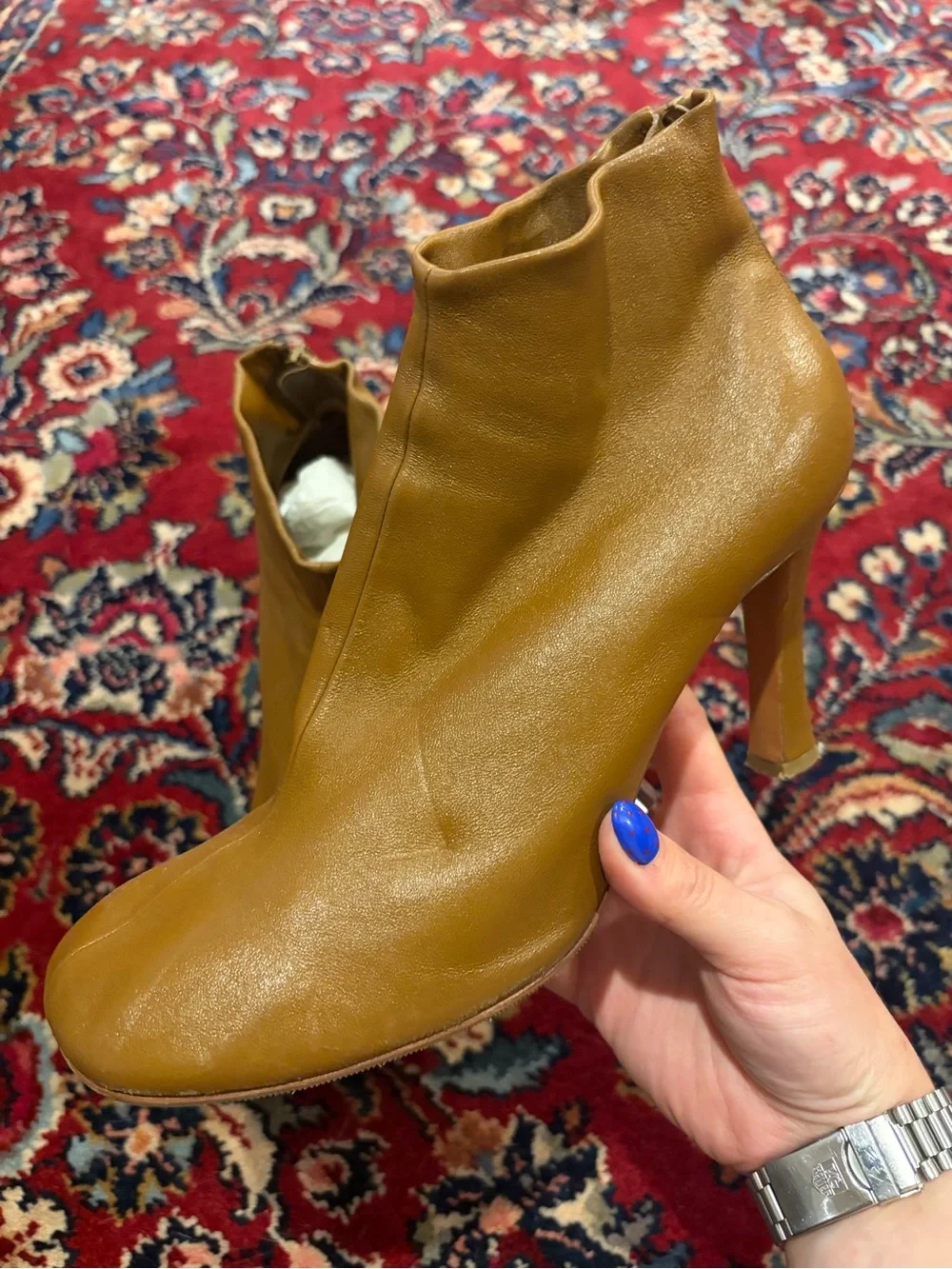 Celine Leather Heeled Ankle Booties 40.5